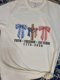 Faith, Freedom, 250 Years Adult Tshirt