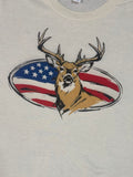 Patriotic Whitetail Buck Adult Tshirt