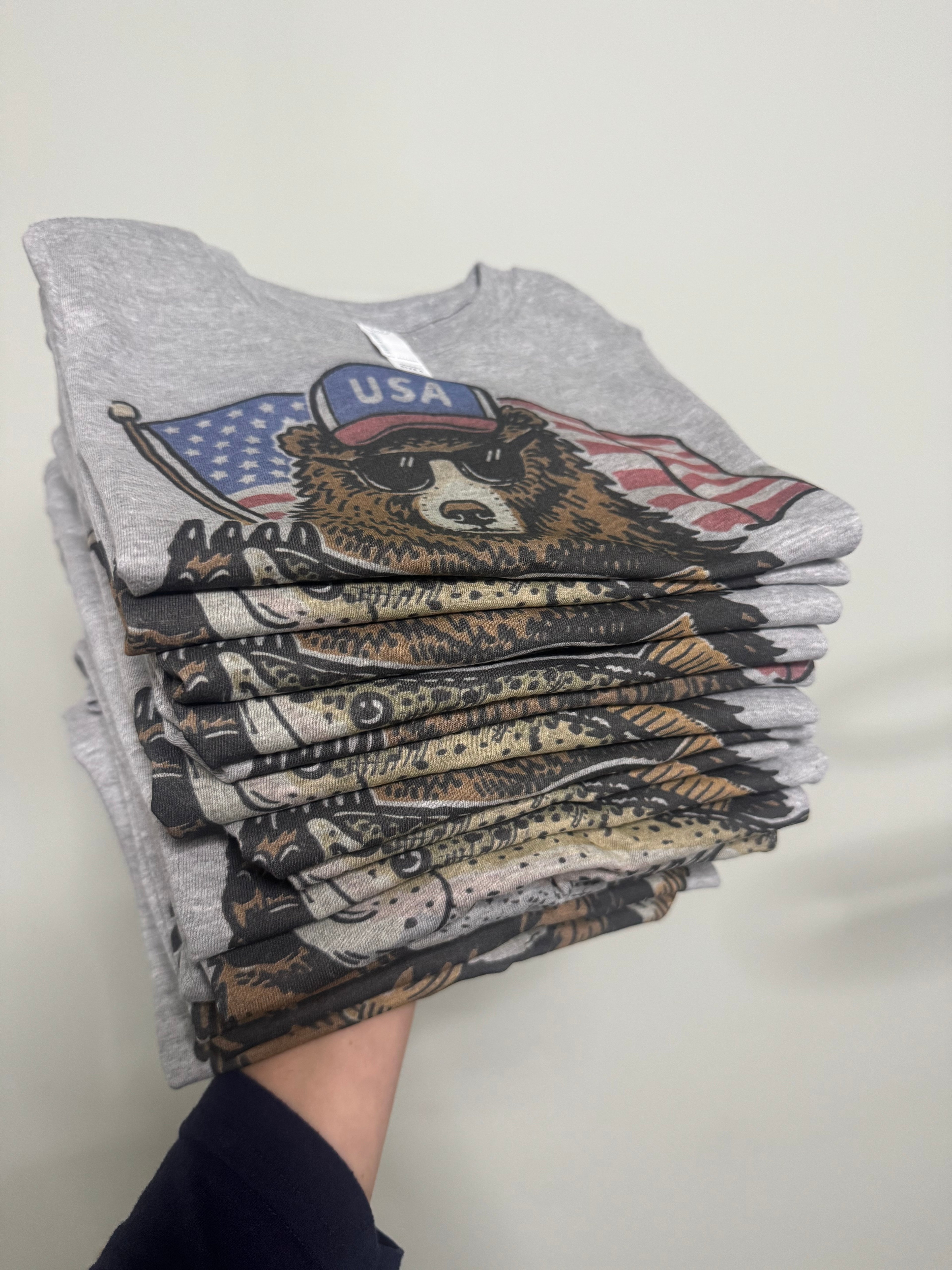Trout Fishing Bear Children’s Tshirt