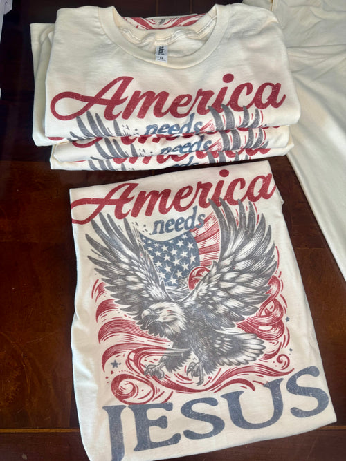 america needs jesus tshirt with eagle