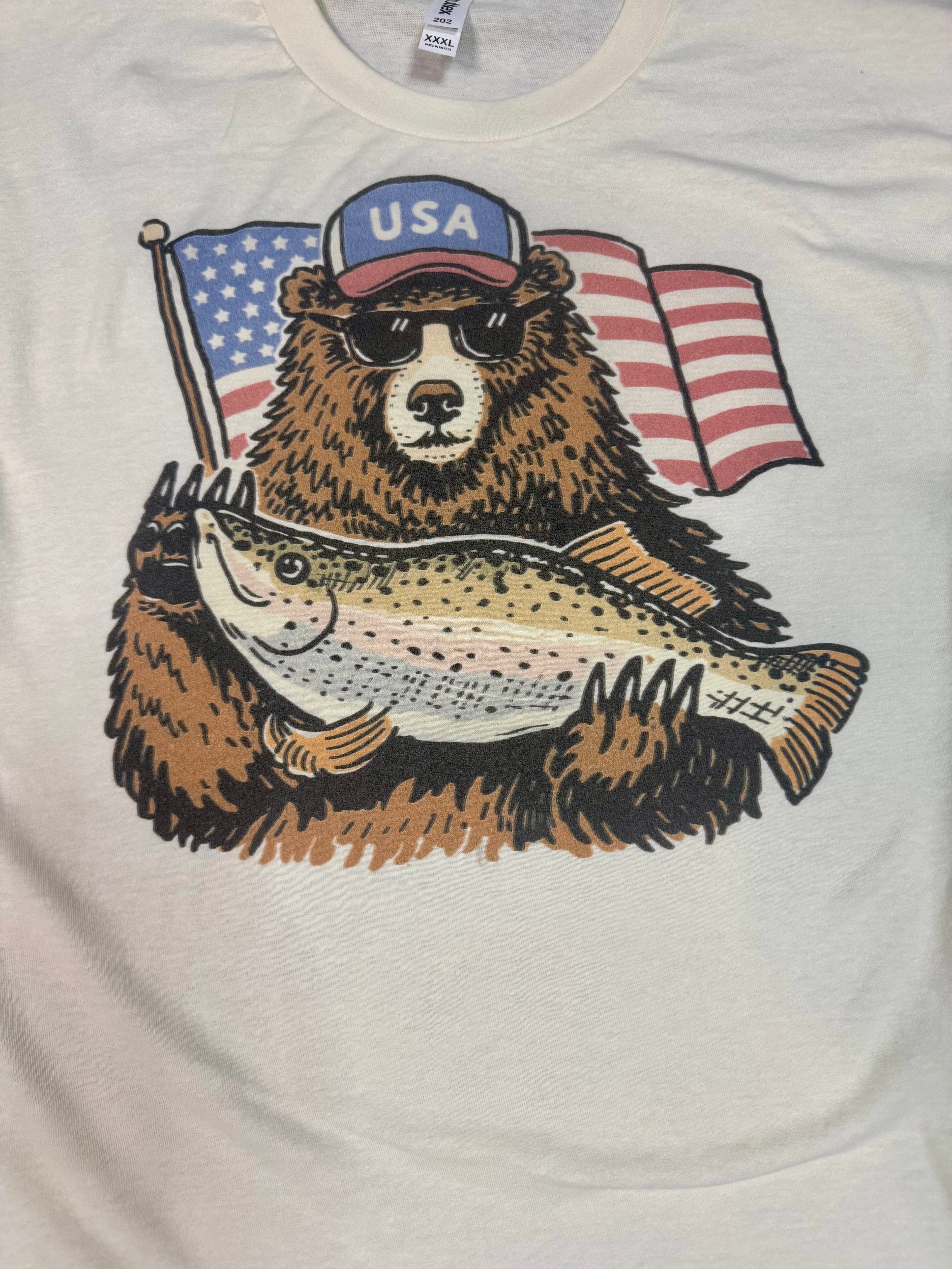 Trout Fishing Bear Children’s Tshirt