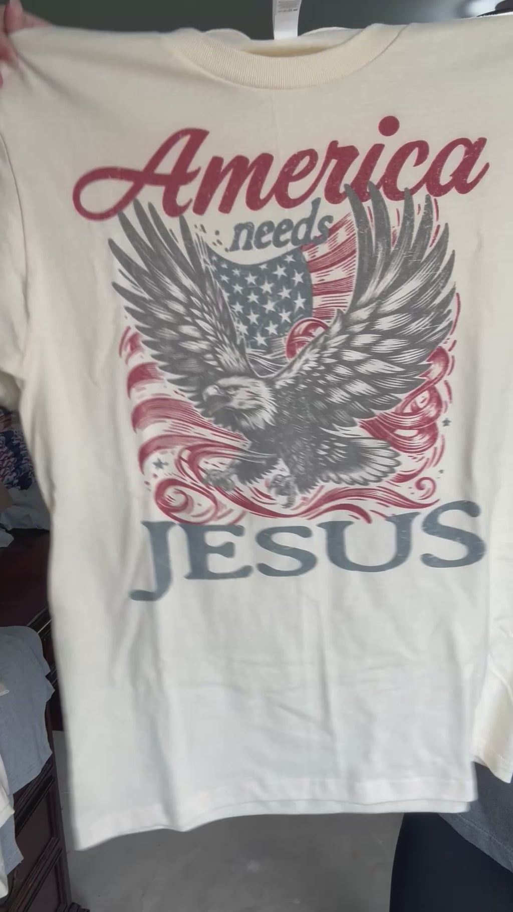 America Needs Jesus Eagle Adult Tshirt